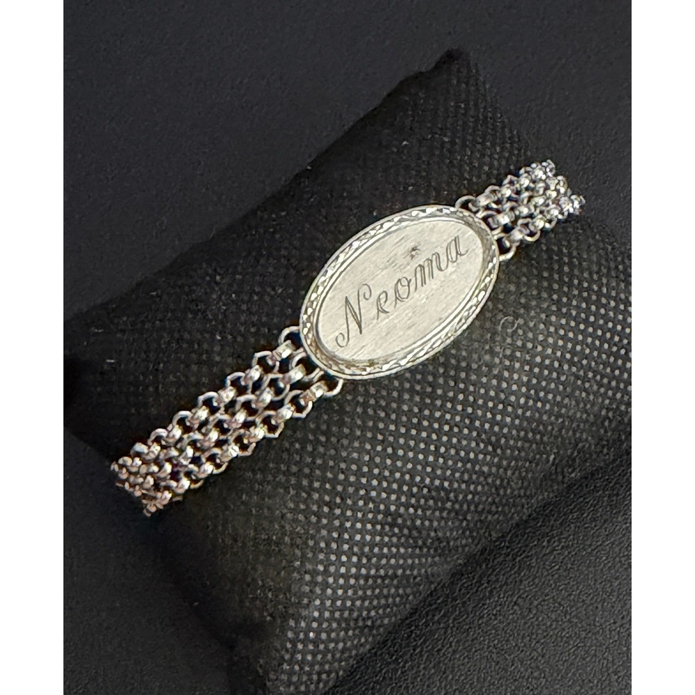 Vintage Speidel ID Bracelet Silver Tone Engraved